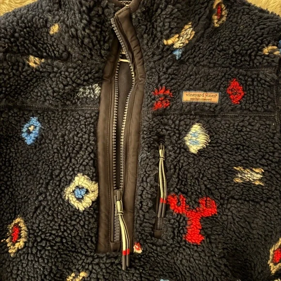 Vineyard Vines Nautical Icons Supershep Fleece Half Zip Pullover - Picture 3 of 5